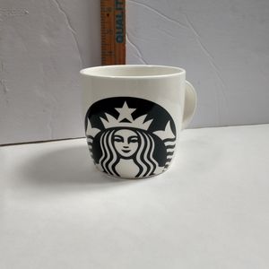 Starbucks 14 oz Ceramic Black and White Siren Logo Mug